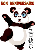 Panda en f&ecirc;te pour un anniversaire joyeux